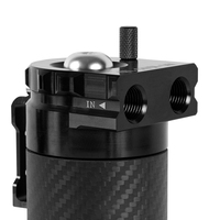 Kit Universal de Tanque de Captura de Aceite de Aluminio de 300 ml, Tanque de Captura de Aceite de Fibra de Carbono con Cabeza Plana y Transpirable + Placa de Montaje