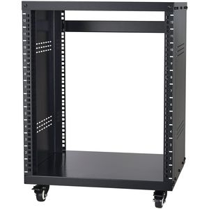Supporto Rack AV 12U per Data Center, Capacità 300 Libbre, Rack per Studio di Registrazione Stereo, Ruote Bloccabili, Fori Quadrati - Product Image 1