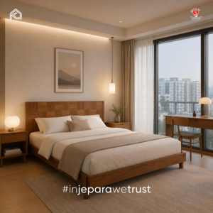 Bedroom Furniture Modern Walnut Solid Wood <b>Bed</b> High Quality Woven Headboard Luxury King Size <b>Bed</b> Frame - Product Image 1