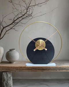 Decorative Desk Timepiece Suitable For Living Room Shelves And Modern Home Decor Styling <b>Clock</b> Handcrafted From India - Product Image 5