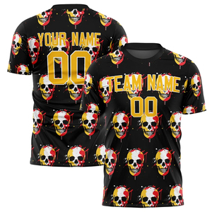 Camiseta de Fútbol Sublimada Personalizada Unisex Negra Colo-Colo con Nombre del Equipo, Manga Corta, Cuello Redondo, Absorbe la Humedad, 140g Poliéster, Adulto - Product Image 2