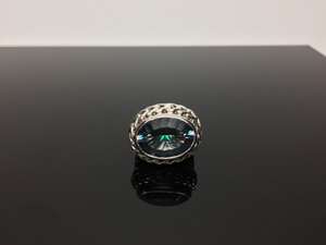 Anillo de Cuarzo Azul Místico, Plata de Ley 925, Diseño de Tejido Plateado, Anillo de Piedras Preciosas Hecho a Mano en Bali, Elegante Regalo de Joyería - Product Image 5