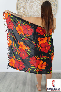 Sarong de plage hawaïen et tahitien personnalisé haut de gamme, paréo, serviette de plage, service de fabrication OEM ODM sous marque privée, fournisseur Inde - Product Image 6