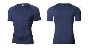 เสื้อคอมเพรสชั่นแขนราแกลนผู้ชาย แบบสั่งทำ แห้งเร็ว ผ้ายืดสแปนเด็กซ์ โพลีเอสเตอร์ คอกลม กระชับรูปร่าง สีพื้น บริการ OEM - Product Image 4