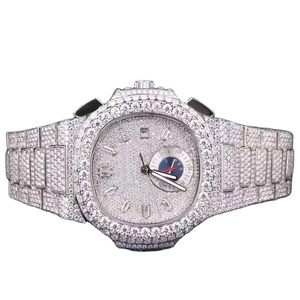 Classic Luxury Fashion Hip Hop Moissanite Quartz <b>Watch</b> with Stainless Steel Band Sapphire Glass Unisex Design - Product Image 2