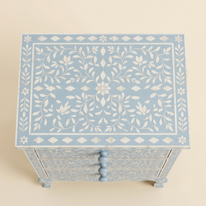 Mesa de Noche de Madera Maciza Ajustable con Accesorios Decorativos, Diseño Único, Alta Calidad, con Incrustaciones de Hueso, Muebles para el Hogar - Product Image 3