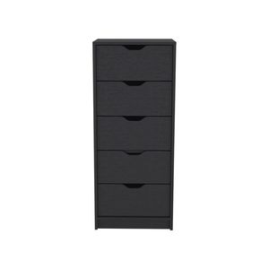 Comò Kamran a cinque cassetti dal design stretto con finitura nero wengue - Product Image 5