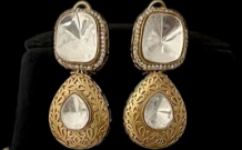 Stunning Gold Plated Alloy Classic <b>Crystal</b> Rhinestone Stone Kundan Pendant <b>Set</b> Earrings for Women Engagement Wedding Party Gift - Product Image 3