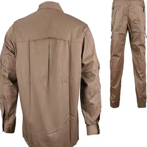 Ensemble uniforme tactique pour homme, chemise kaki à manches longues et pantalon cargo multi-poches pour usage extérieur - Product Image 5