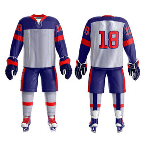 Camiseta de Hockey sobre Hielo de Canadá para Hombre, Roja y Negra, Sublimada, Cuello en V, Manga Larga, Absorbe la Humedad, Ajuste Atlético, Ropa Deportiva de Invierno para Adultos - Product Image 2