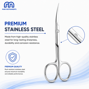 Premium Quality Precision Curved Nail <b>Cuticle</b> <b>Scissors</b> Sharp Right-Handed Stainless Steel Professional Manicure Pedicure - Product Image 2