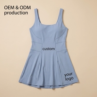 Robe de pickleball pour femme grande taille, unie, sportive, respirante, à compression, avec logo personnalisé, coutures plates profilées et fente plissée