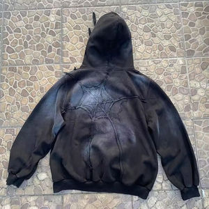 Sweat à capuche d'hiver pour homme 100 % coton, impression numérique personnalisée, strass brodés pour un style streetwear tendance et une touche vintage - Product Image 2