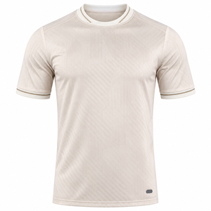 Maillot de football personnalisé en crème à manches courtes, léger et respirant - Product Image 1