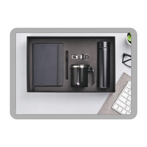 Set de Regalo de Cuaderno de Cuero PU Estilo Ejecutivo con Logotipo Personalizado, Bolígrafo, Llavero, Taza Metálica, Botella de Agua y Caja de Regalo - Product Image 1