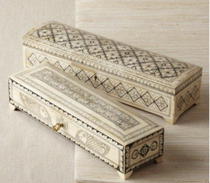 Handmade Natural Bone Inlay Wood Jewelry <b>Box</b> Chevron Design Rectangle Keepsake for Women & Girls for Home Decor & <b>Gift</b> - Product Image 3