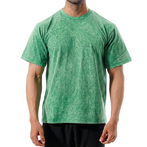 Camiseta de hombre transpirable y de secado rápido, al por mayor, sostenible, con lavado ácido, suave, de ajuste holgado, estilo urbano, para exteriores. - Product Image 1