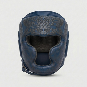 Équipement de protection pour adultes, protège-tête unisexe tendance, protège-tête de boxe, vert, marron, motif géométrique, matériau PU, léger - Product Image 1