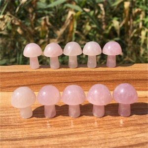 Chakralume Champignon sculpté en quartz rose naturel, cristal de guérison pour la méditation Reiki, décoration Feng Shui, vente en gros du Rajasthan - Product Image 5
