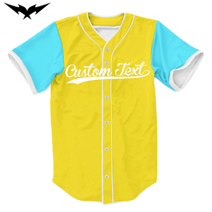 Camiseta de Béisbol Verde Neón Personalizada con Mangas Azules, Unisex, Manga Corta, Impresión Digital, Ropa de Baile, Camiseta de Manga Corta - Product Image 3