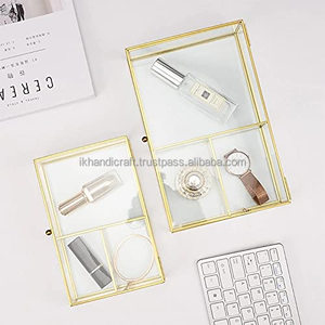 Customised 8 Grids Compartments Divided Rectangular Case Trending Low Price Handcrafted Brass Metal Frame Top Jewelry <b>Organizers</b> - Product Image 3