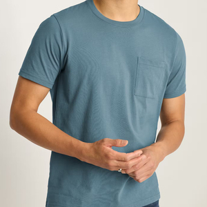 T-shirt en coton à poche pour homme, manches courtes, t-shirts pour homme, t-shirt en jersey d'été, t-shirt personnalisé avec logo - Product Image 3