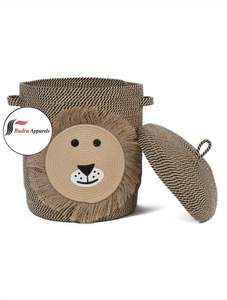 Durable Sustainable Modern Collapsible Cotton Reusable Home Laundry <b>Basket</b> <b>Large</b> Capacity Space Saving Design Multi-Purpose LID - Product Image 4