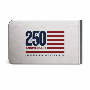 250 pinces à billets métalliques personnalisées USA Anniversaire Commande en gros |   Sérigraphie sculptée : Cadeau promotionnel événementiel « American Pride » - Product Image 2
