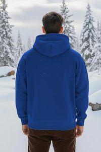 Sudadera con Capucha de Forro Polar para Hombre, Cálida, de Invierno, Corte Regular, Larga, Transpirable, con Estampado Digital, Teñido Liso, Antipilling - Product Image 3