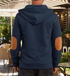 Mens Fashion Rhinestone Pullover <b>Hoodies</b> 100% Cotton Winter Long Sleeve <b>Thermal</b> Drawstring Button Hooded Sweatshirt - Product Image 2