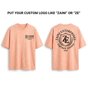 240 GSM Premium 100 Cotton Men Acid Wash Oversized <b>T</b> <b>Shirt</b> <b>Peach</b> Custom Screen Print Embroidery Logo Streetwear Tee - Product Image 1