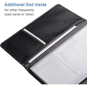Porta Biglietti da Visita Professionale in Pelle PU con Capacità 240 Carte, Organizzatore per Biglietti da Visita con Scomparto Portadocumenti - Product Image 2