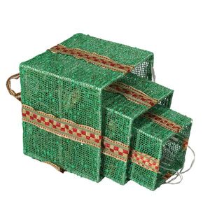 3 uds luces navideñas de 60 luces con deslumbrante malla Streamer Bow funciona con pilas (no incluidas) para decoración de caja de regalo de jardín - Product Image 4