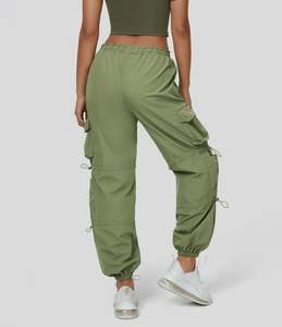 Pantalon cargo léger brodé pour homme, taille haute, poches utilitaires, en velours côtelé, décontracté, streetwear, coupe ample - Product Image 4