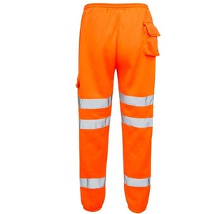 Pantalon de travail haute visibilité, pantalon cargo réfléchissant orange haute visibilité, pantalon de travail en polaire résistant pour hommes - Product Image 2