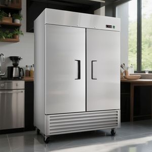 Frigorifero Commerciale in Acciaio Inox da 54 Pollici, Capacità di Stoccaggio 49 Piedi Cubi, 2 Porte Solide, Approvato ETL, Attrezzatura da Cucina Verticale - Product Image 4