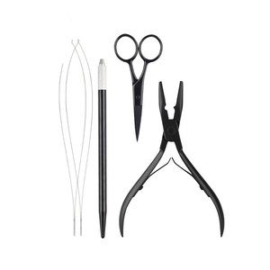 Set Profesional de Extensiones de Cabello con Herramienta de Bucle, Trama Negra Recubierta para Coser, Set de Aplicación para Peluquería y Estilismo - Product Image 6