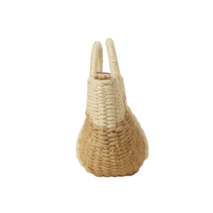 Sac fourre-tout mini demi-lune en corde de jute bicolore tressé à la main, style bohème, écologique, pour femme, plage, ou comme sac à bandoulière - Product Image 4