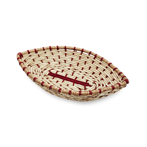 Handmade Woven Storage Basket Decorative Serving Tray Natural Woven Organizer Basket for Home Kitchen Dining Table Coffee Table - Product Image 1