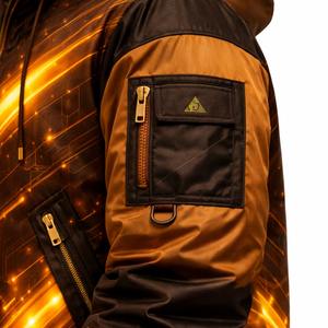 เสื้อแจ็คเก็ตบอมเบอร์พิมพ์ลายตามสั่ง สไตล์ล้ำยุค สำหรับทุกเพศ แฟชั่นสตรีทแวร์ เทคแวร์ ขายส่งจากโรงงานโดยตรง ผู้ผลิต OEM จากปากีสถาน - Product Image 5