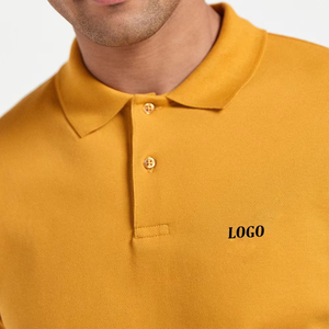 Polo en coton jaune pour homme, manches courtes, couleur unie, coupe classique, logo brodé sur le devant, tissu Oxford respirant - Product Image 6