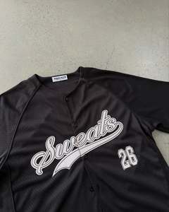 Camiseta de Béisbol a Rayas Blancas y Negras, Manga Corta, Cuello Redondo, Cierre de Botones, Ropa Deportiva Unisex, Uniforme de Equipo, Transpirable - Product Image 6