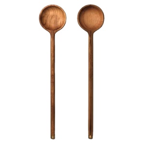 Cuillère en bois à long manche de style japonais, ustensile de cuisine en bois naturel pour la cuisine, le mélange, le service, vaisselle écologique faite à la main - Product Image 1