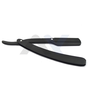 Premium Black Stainless Steel Barber Straight <b>Razor</b> Luxury Shavette Cut Throat <b>Razor</b> for <b>Men</b> Professional Salon Shaving Kit - Product Image 1
