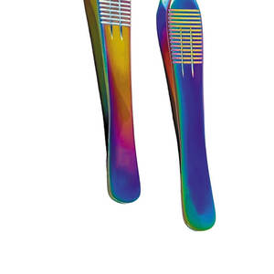 Juego de 2 Pinzas Adson de 4.75" (12cm) con Acabado de Titanio Arcoíris, Acero Inoxidable Alemán, para Trasplante Capilar Manual - Product Image 3