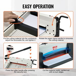 Taglierina Industriale Professionale a Ghigliottina per Carta da 12 Pollici, Capacità 400 Fogli A4, Struttura in Acciaio Solido - Product Image 5