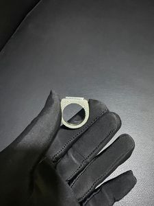 Iced Out Square <b>Ring</b> 925 Sterling <b>Silver</b> Moissanite Diamond Baguette <b>Ring</b> Hip Hop VVS Statement <b>Ring</b> for <b>Men</b> Women - Product Image 3
