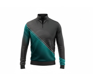 OEM Sublimation Quarter Zip Uniform <b>Jacket</b> Manufacturer <b>Men</b> Women Youth Sportswear Quick Dry Team <b>Pullover</b> - Product Image 1