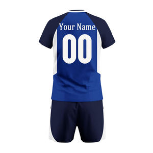 Custom Sublimated 100% Polyester <b>Volleyball</b> Jersey <b>Set</b> Unisex Blue White Moisture Wicking Sleeveless Athletic Fit Adults All - Product Image 2