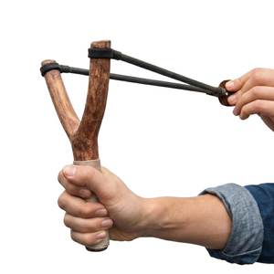 Tirachinas de madera con mango envuelto en hilo, accesorio DIY para deportes al aire libre - Product Image 2